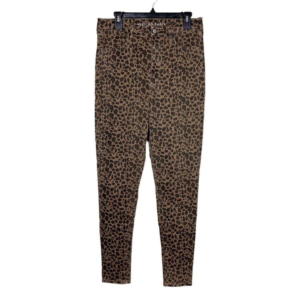 American Eagle Curvy Super Hi-Rise Jegging Leopard Print Jeans Size 12 Long